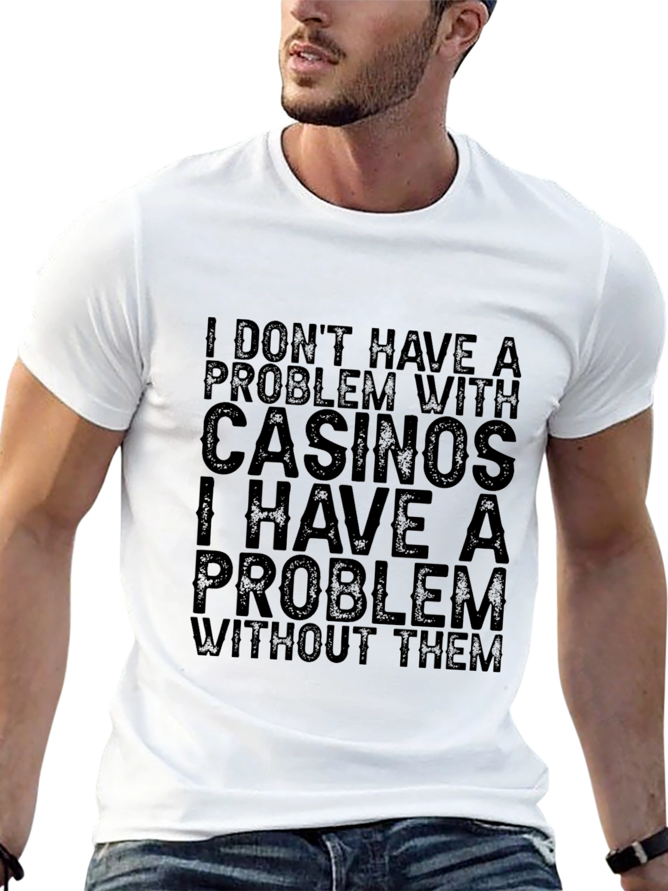Casino Problem Black Graphic Tee Shirt