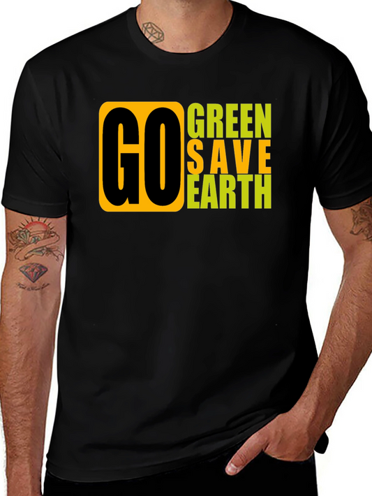 Go Green Save Earth Graphic T-Shirt