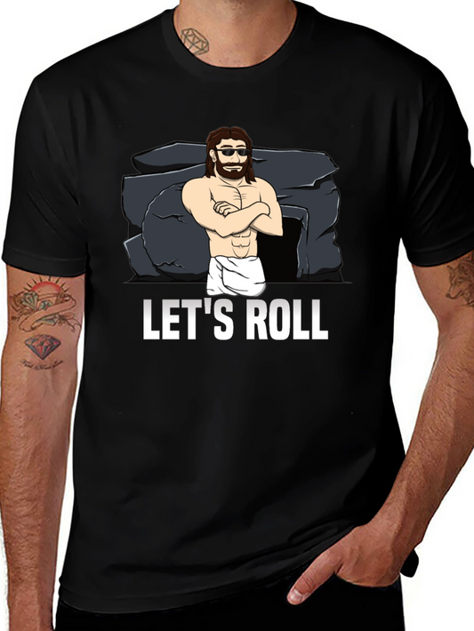 Lets Roll T-Shirt Funny Easter Jesus Graphic Tee