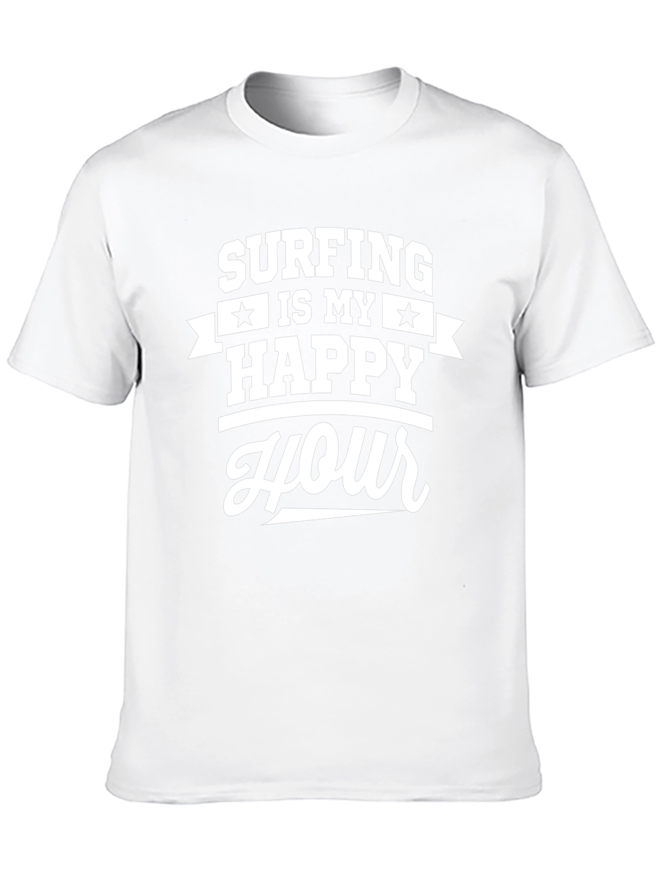 Surfing is My Happy Hour Graphic Tee - Black