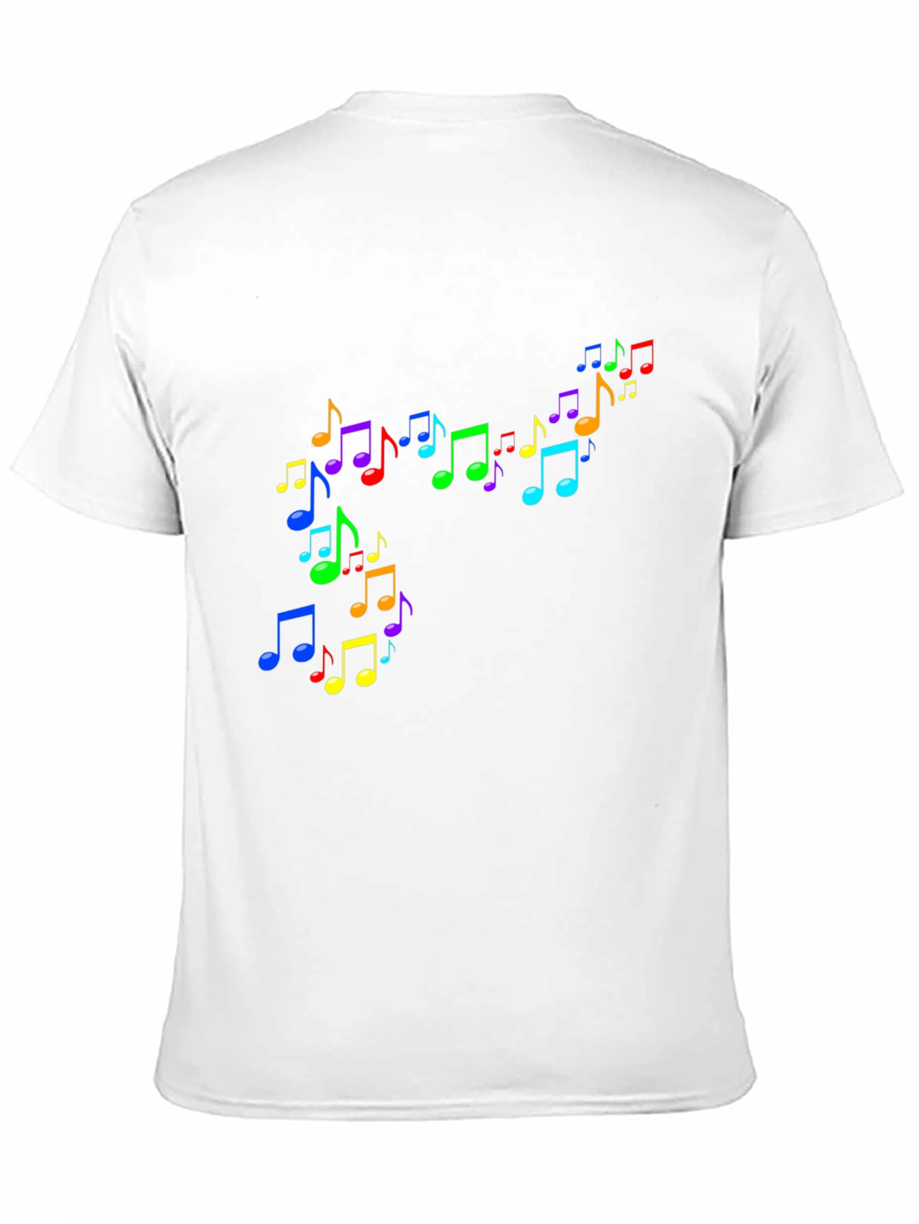 Rainbow Music Notes Black T-Shirt