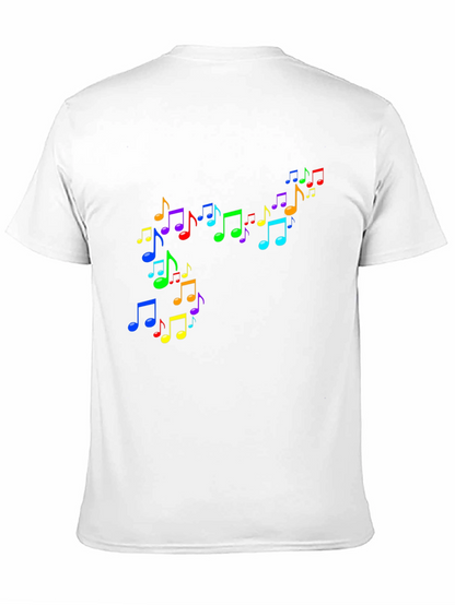 Rainbow Music Notes Black T-Shirt