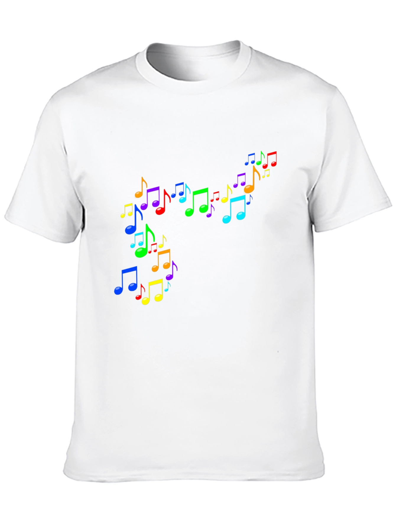 Rainbow Music Notes Black T-Shirt