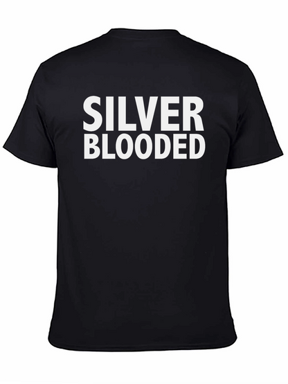 Silver Blooded Graphic Tee - Black Crew Neck
