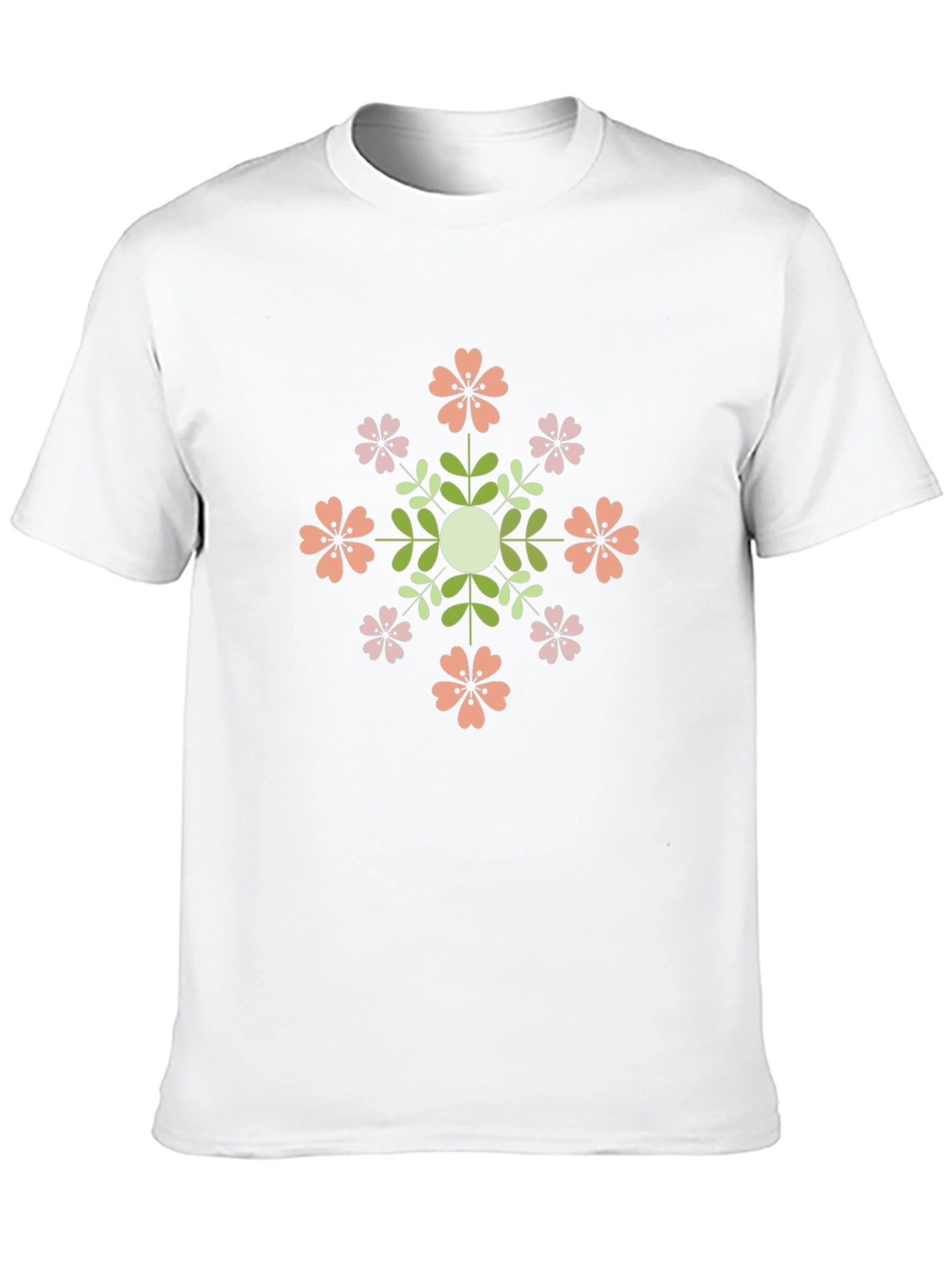 Floral Mandala Black T-Shirt