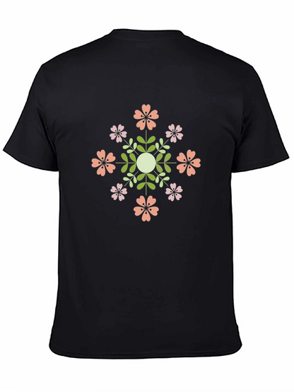 Floral Mandala Black T-Shirt