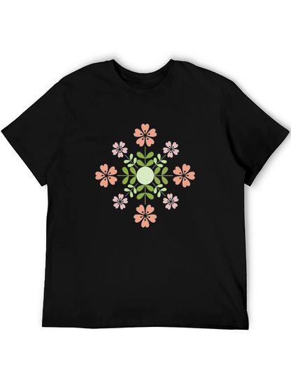 Floral Mandala Black T-Shirt