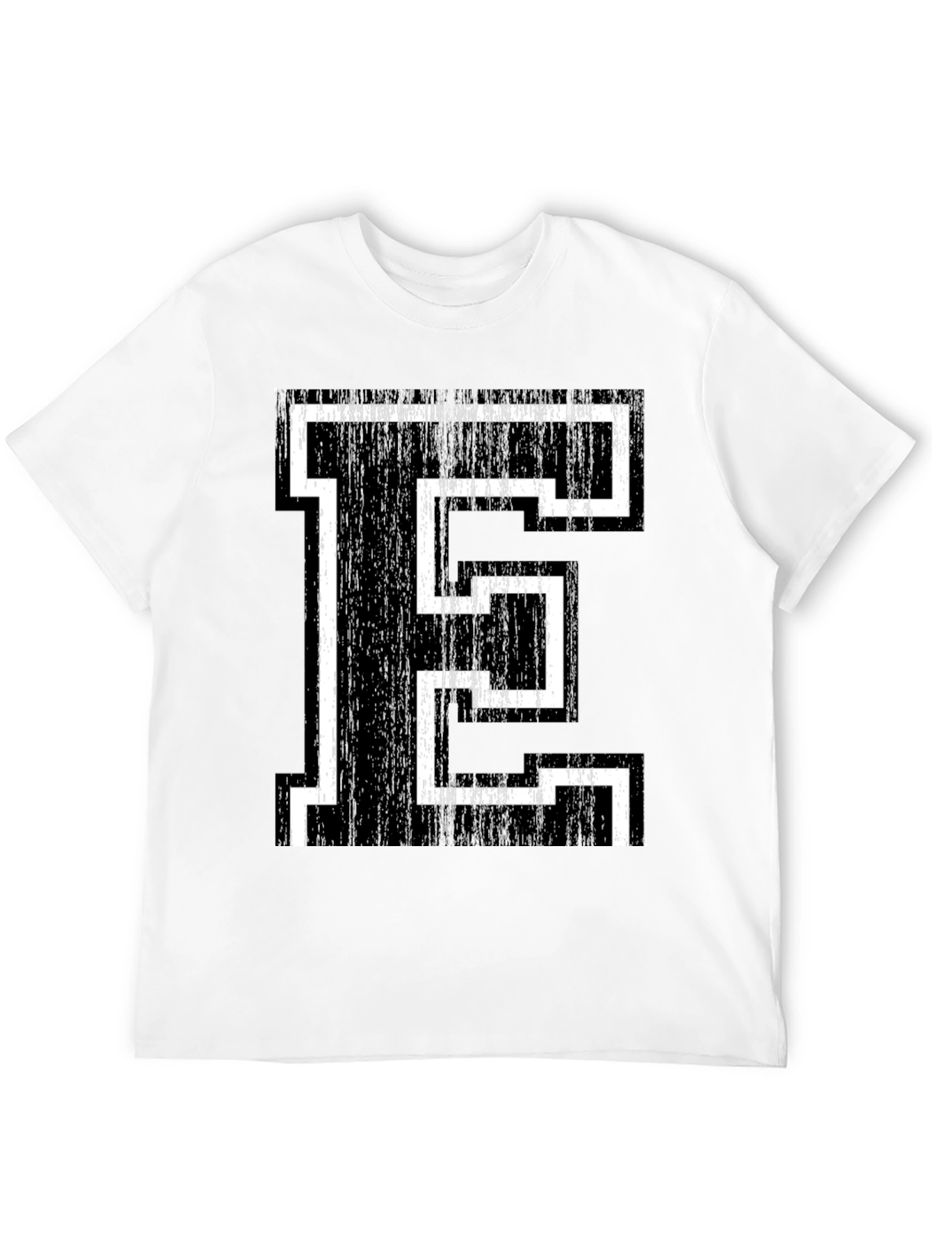 Retro Letter E Graphic Tee - Black
