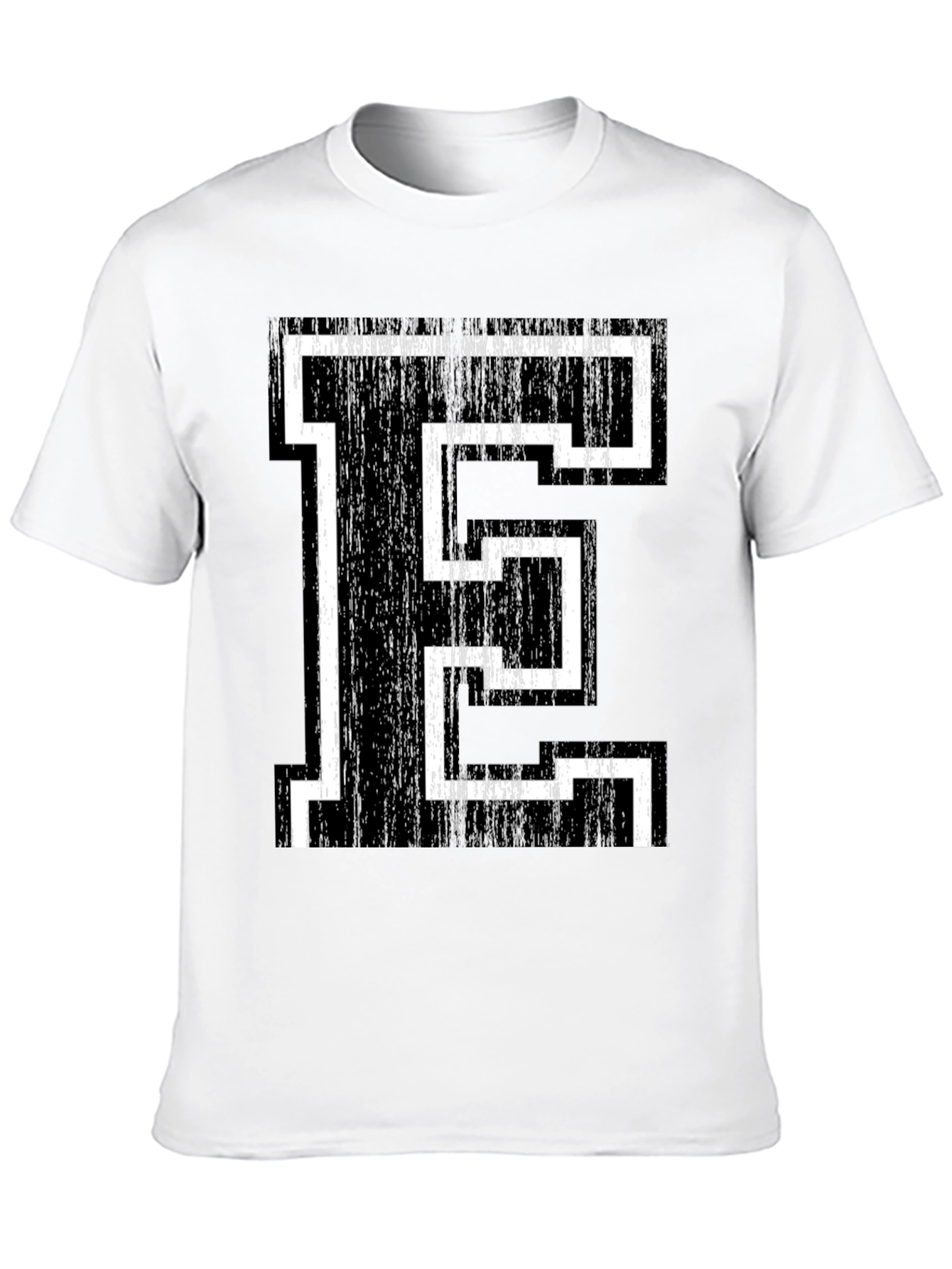 Retro Letter E Graphic Tee - Black