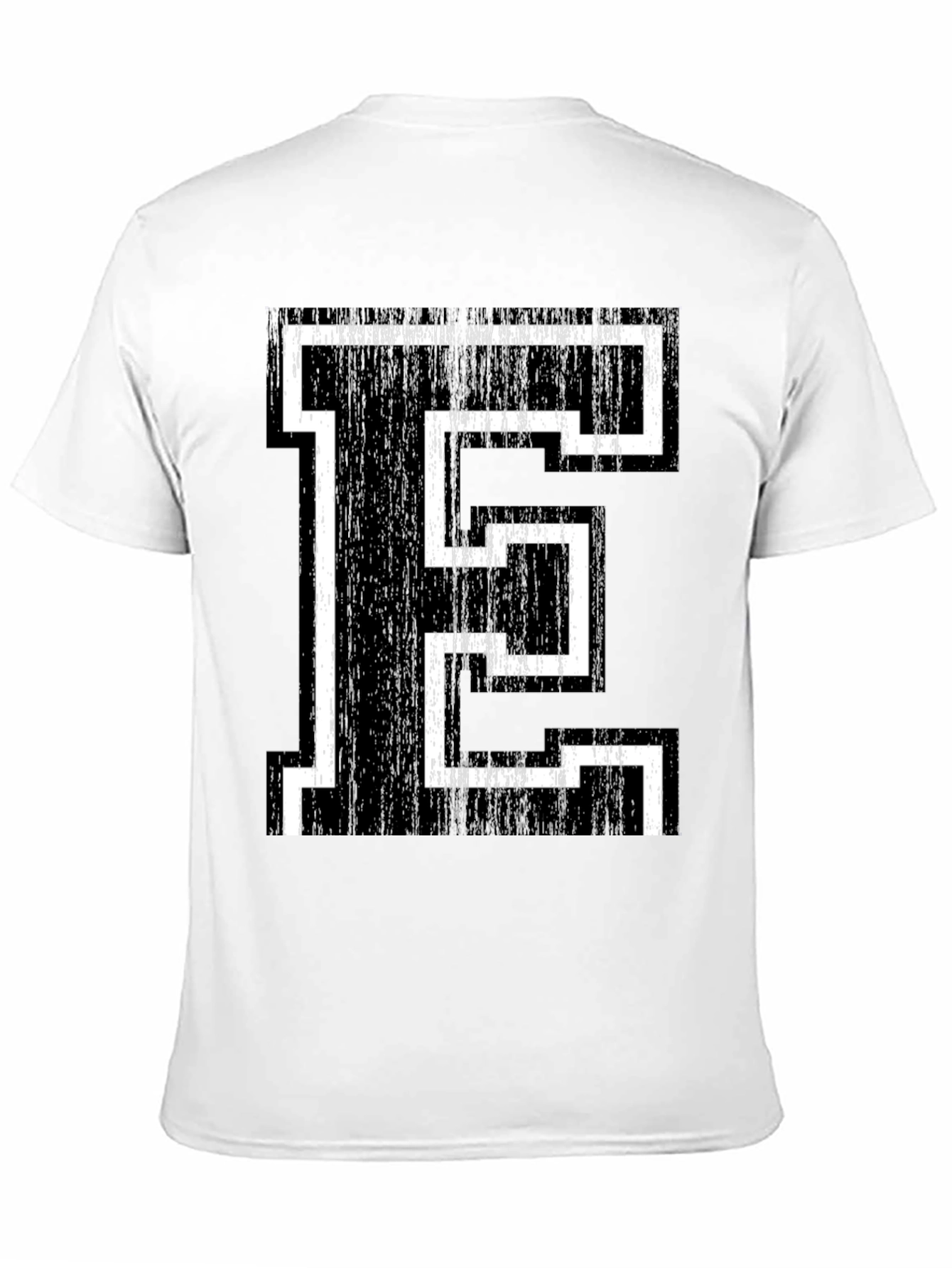 Retro Letter E Graphic Tee - Black