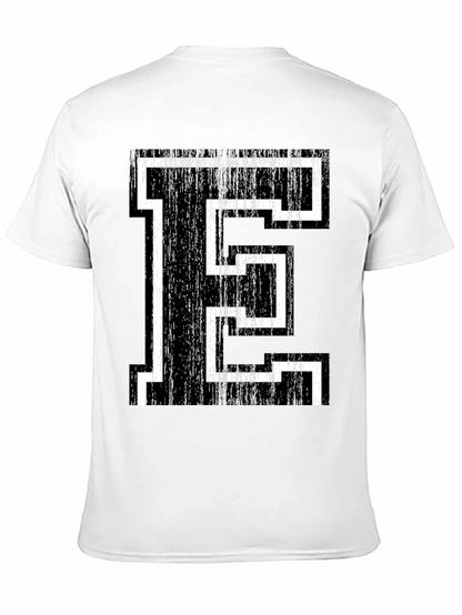 Retro Letter E Graphic Tee - Black