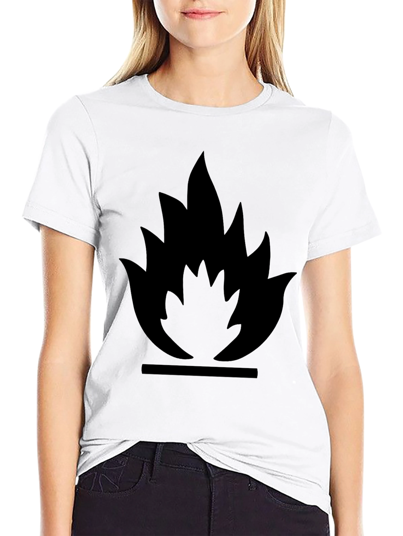 Flammable Symbol Black Graphic Tee