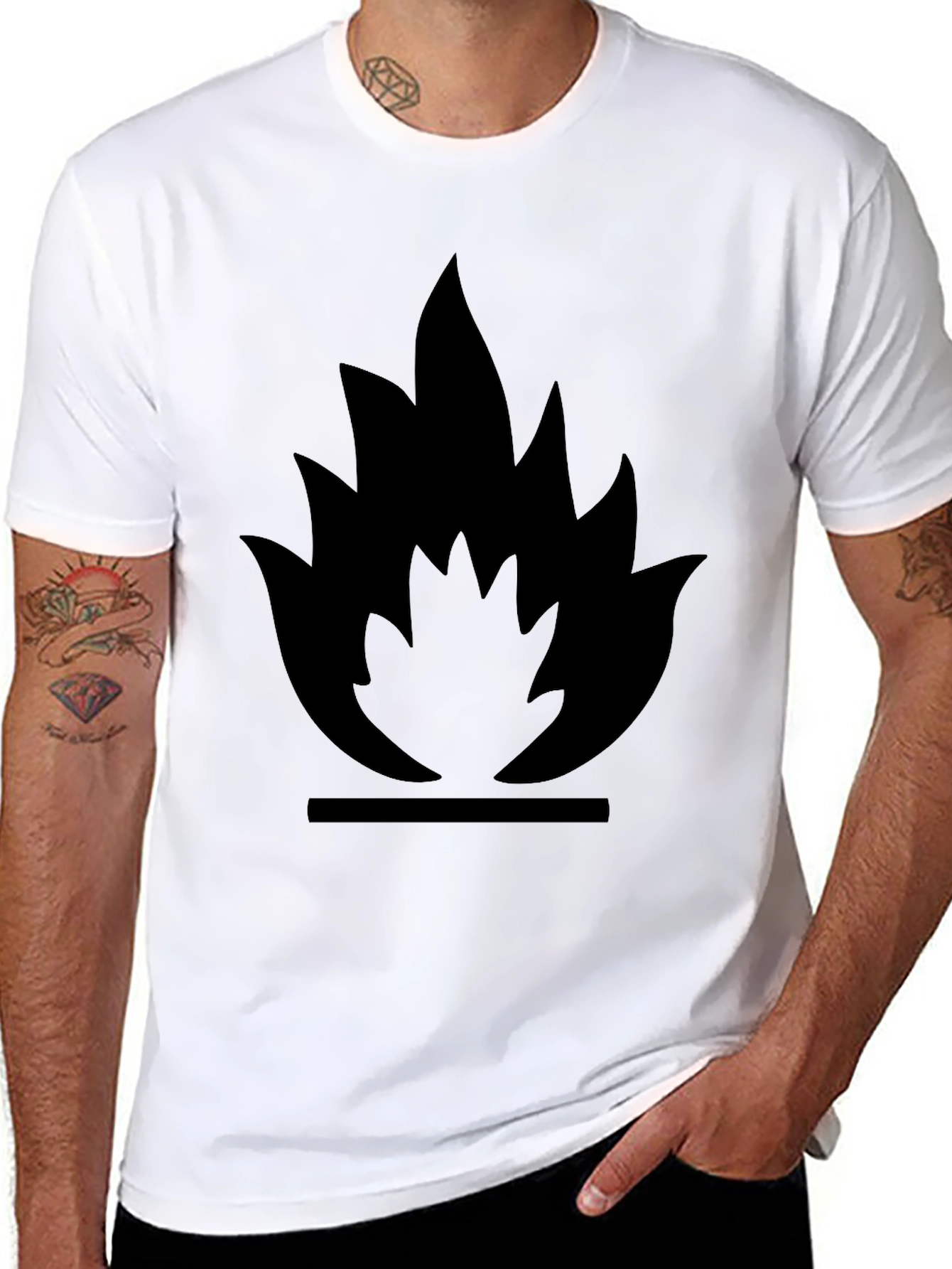 Flammable Symbol Black Graphic Tee