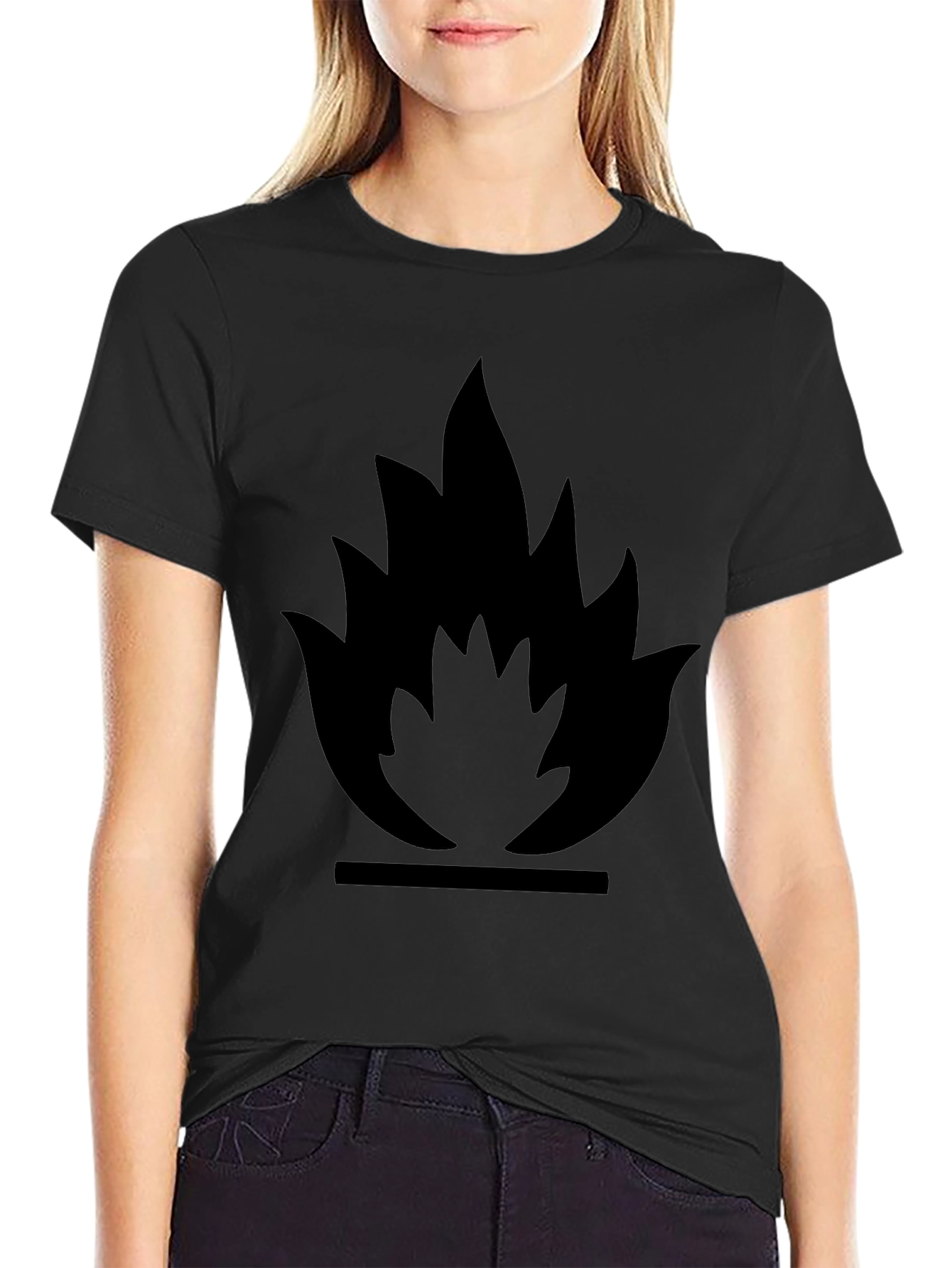 Flammable Symbol Black Graphic Tee