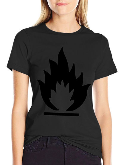 Flammable Symbol Black Graphic Tee
