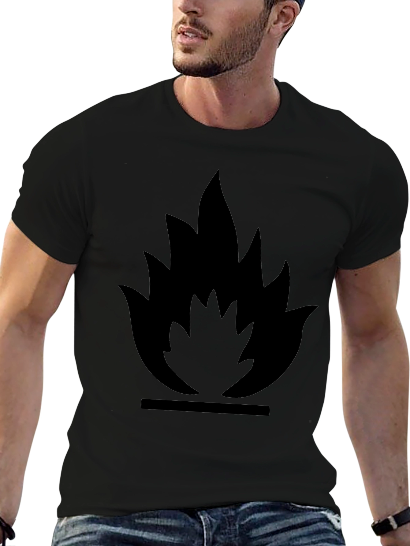 Flammable Symbol Black Graphic Tee