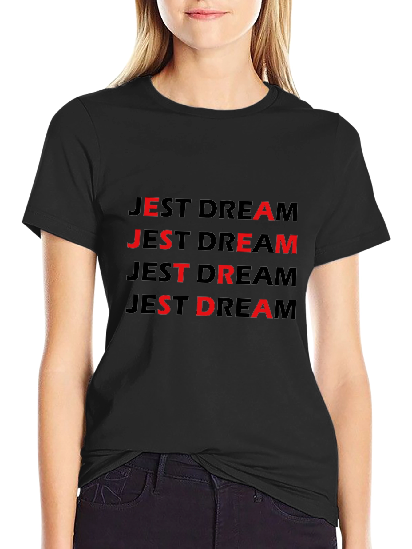 Jest Dream Black Graphic T-Shirt