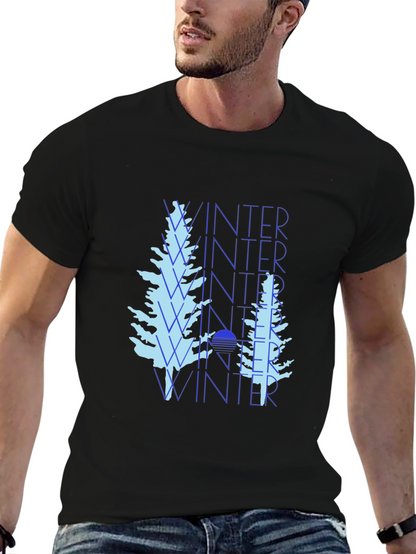 Winter Trees Black Graphic Tee