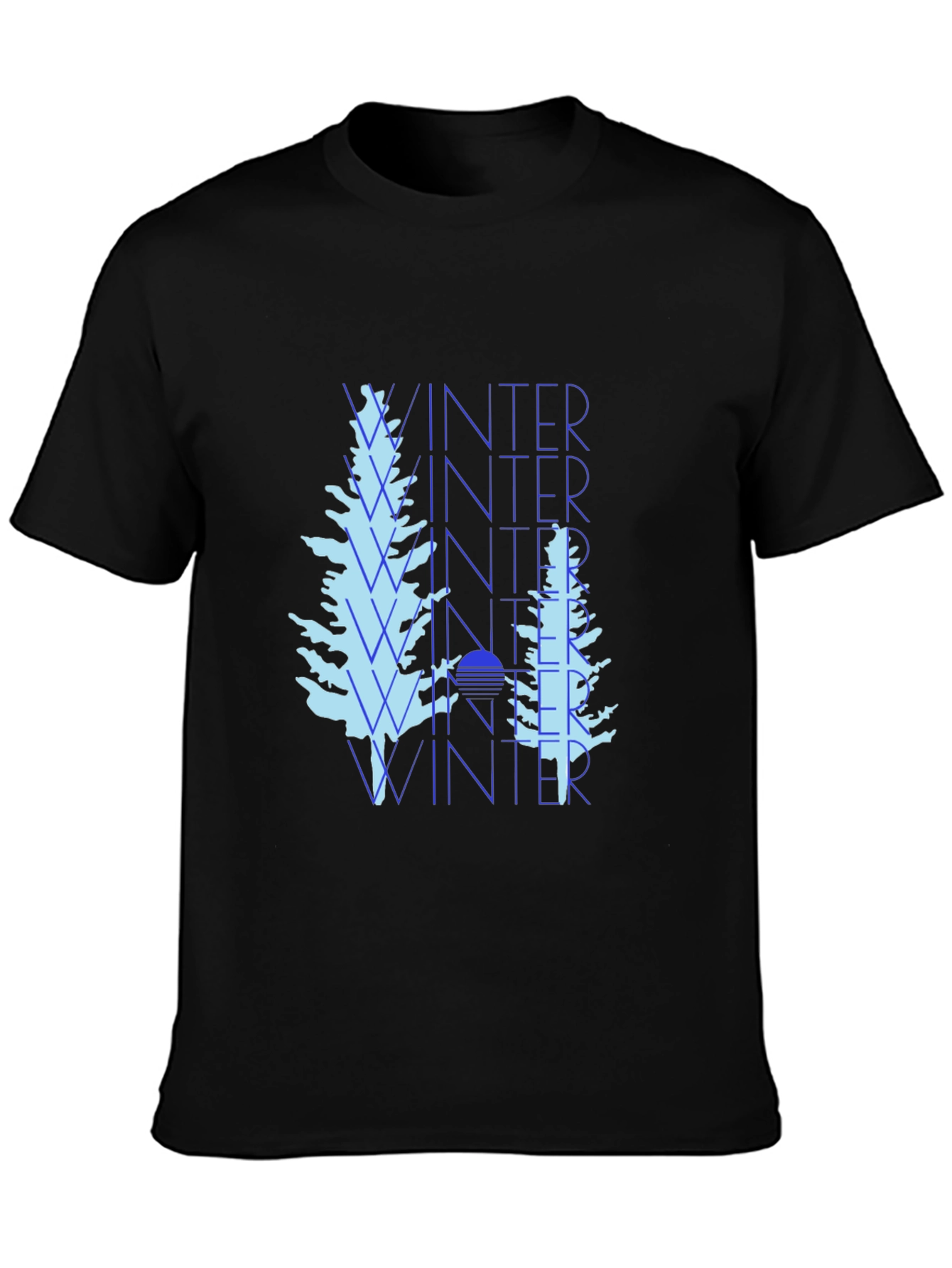 Winter Trees Black Graphic Tee