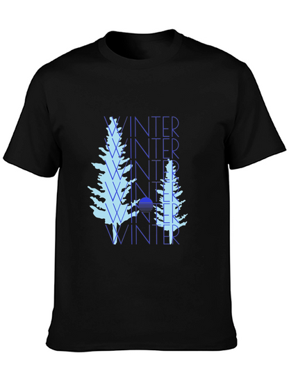 Winter Trees Black Graphic Tee