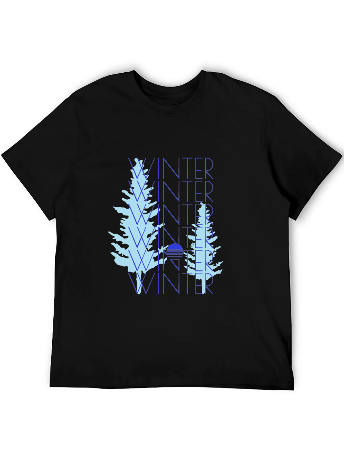 Winter Trees Black Graphic Tee