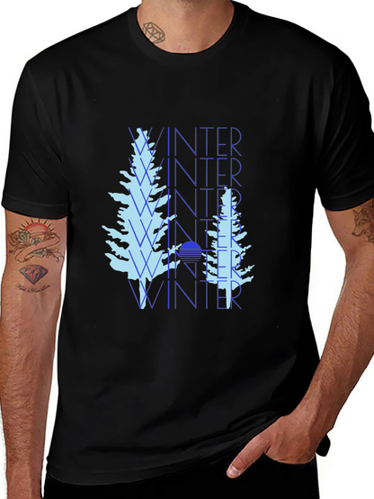 Winter Trees Black Graphic Tee