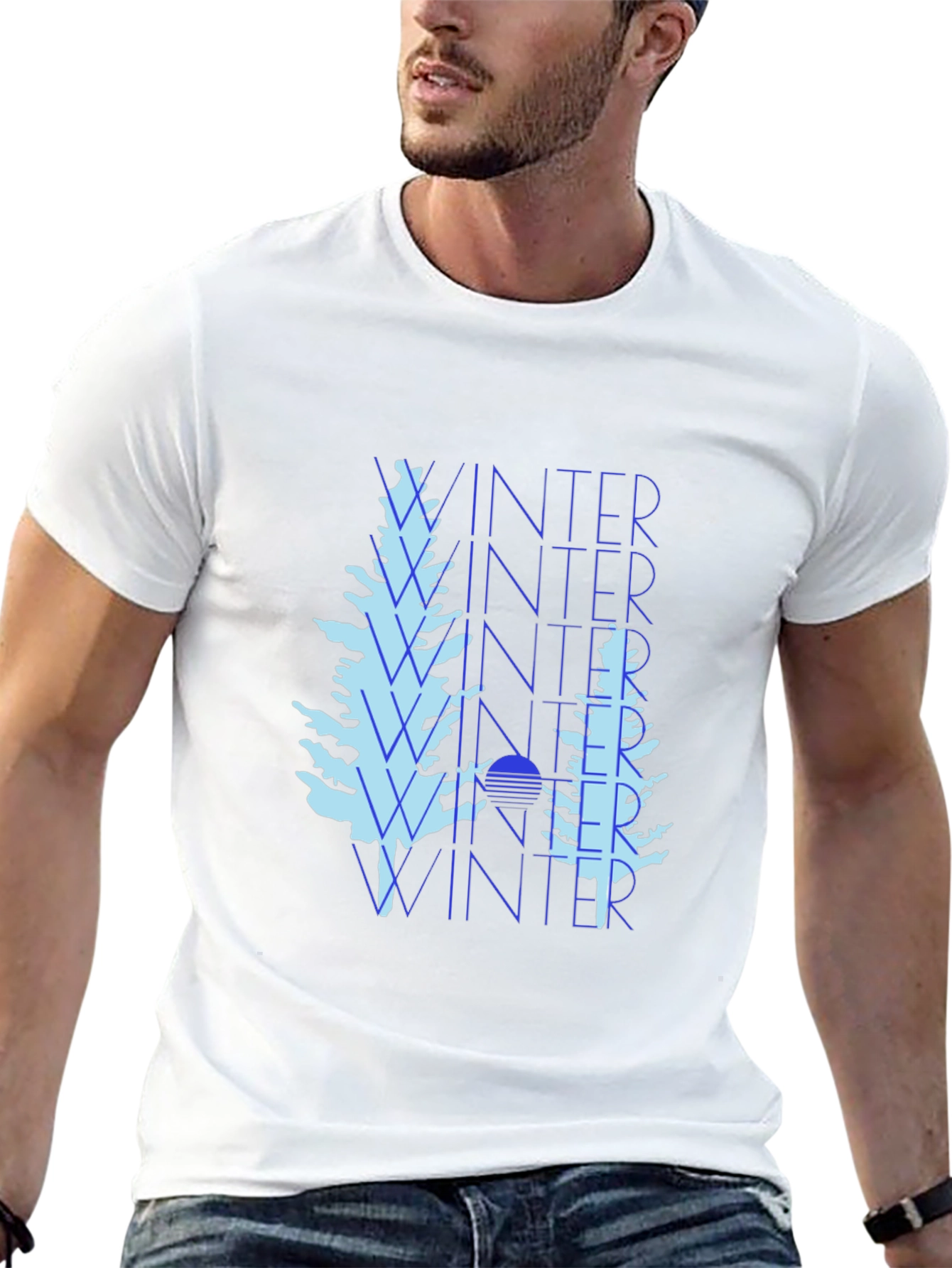 Winter Trees Black Graphic Tee
