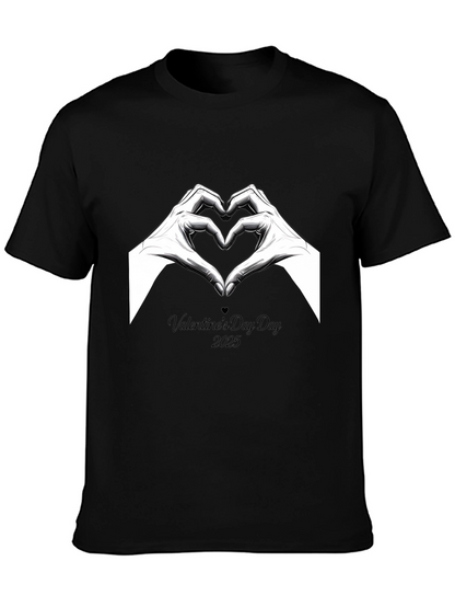 Valentines Day 2025 Heart Hands Graphic Tee