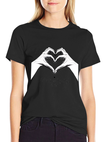 Valentines Day 2025 Heart Hands Graphic Tee