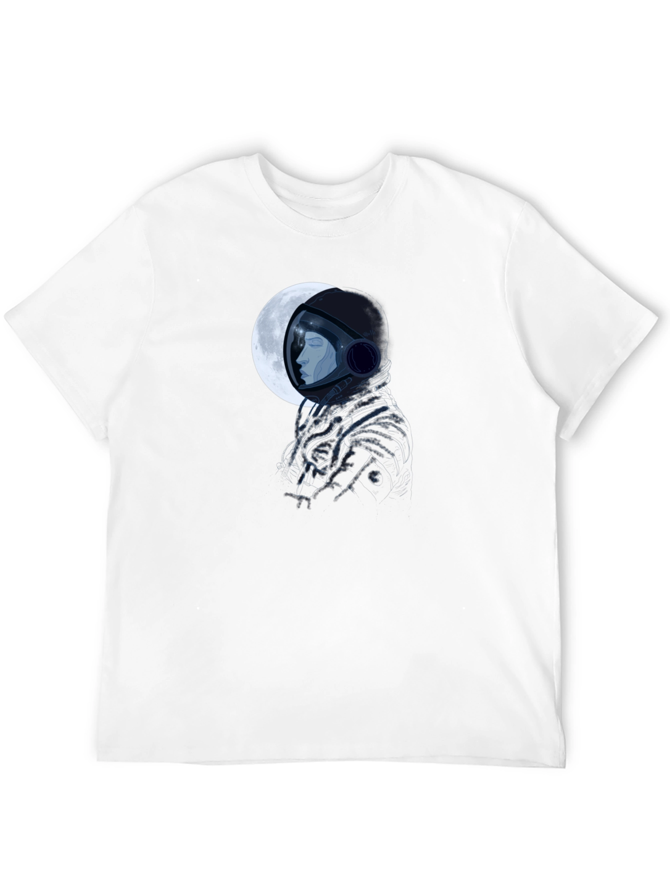 Astronaut Moon Graphic Black T-Shirt