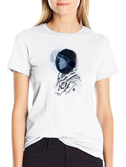 Astronaut Moon Graphic Black T-Shirt