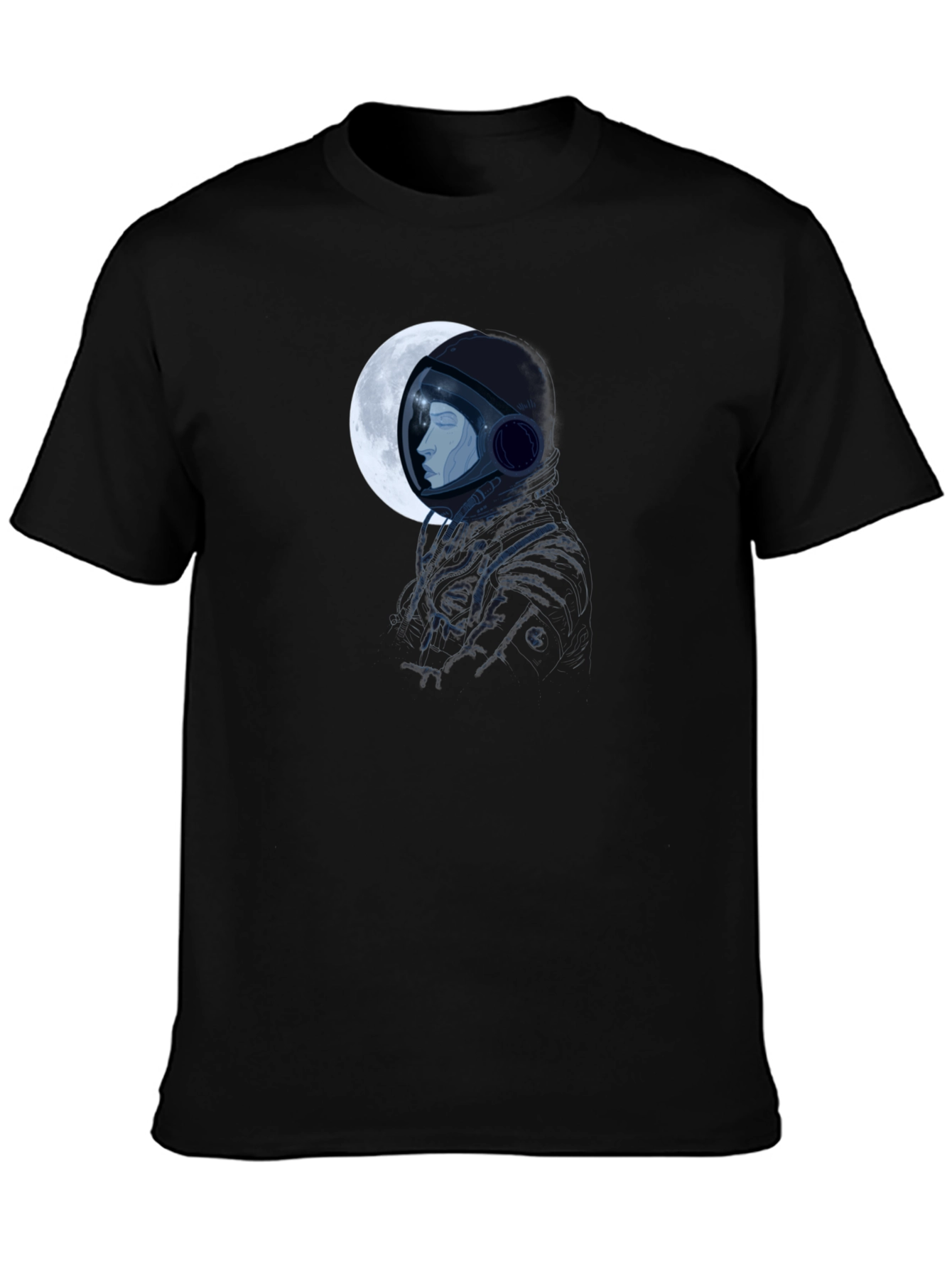 Astronaut Moon Graphic Black T-Shirt