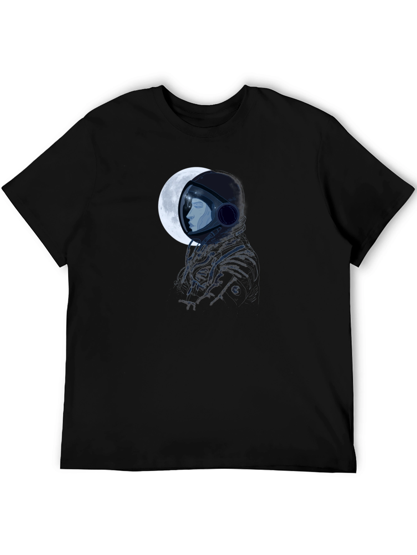 Astronaut Moon Graphic Black T-Shirt