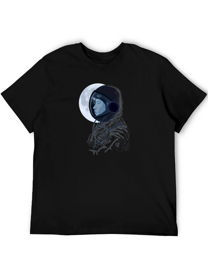 Astronaut Moon Graphic Black T-Shirt