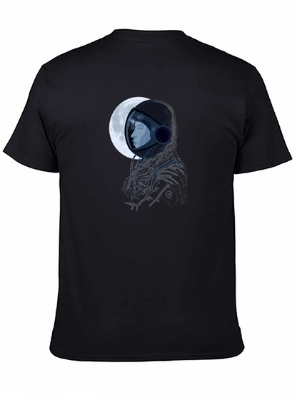 Astronaut Moon Graphic Black T-Shirt