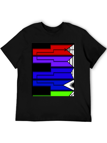 Geometric Arrow Design Black T-Shirt