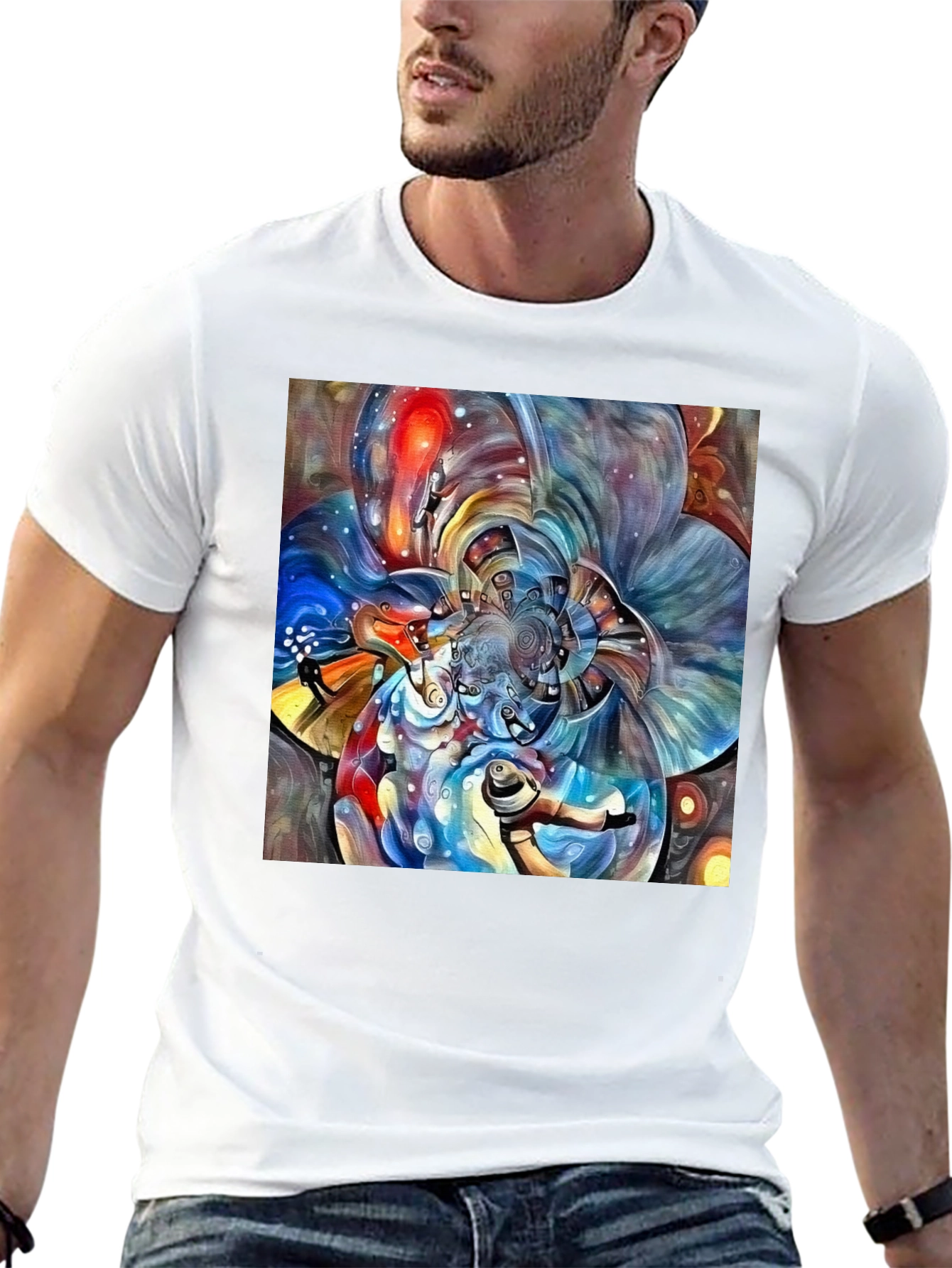 Abstract Fractal Art Black T-Shirt