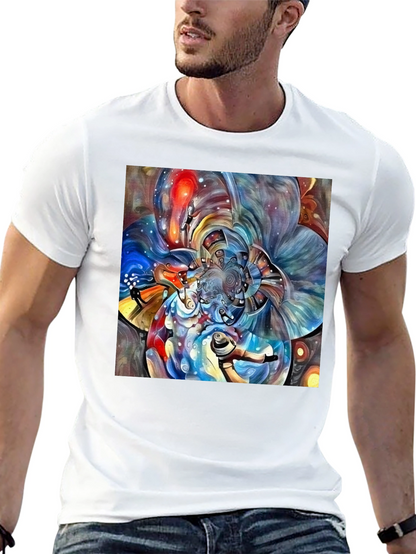Abstract Fractal Art Black T-Shirt