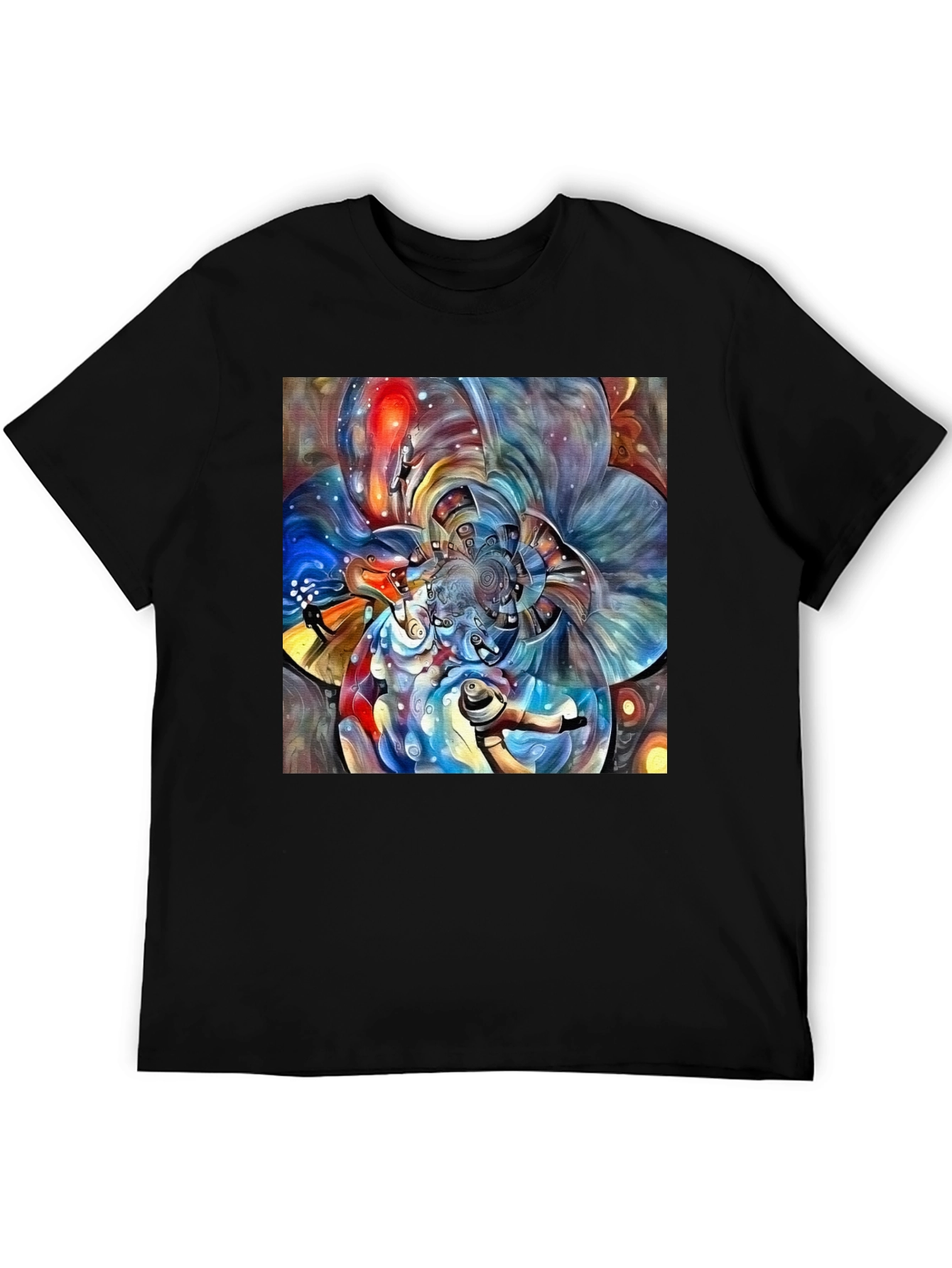Abstract Fractal Art Black T-Shirt