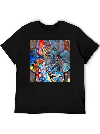 Abstract Fractal Art Black T-Shirt