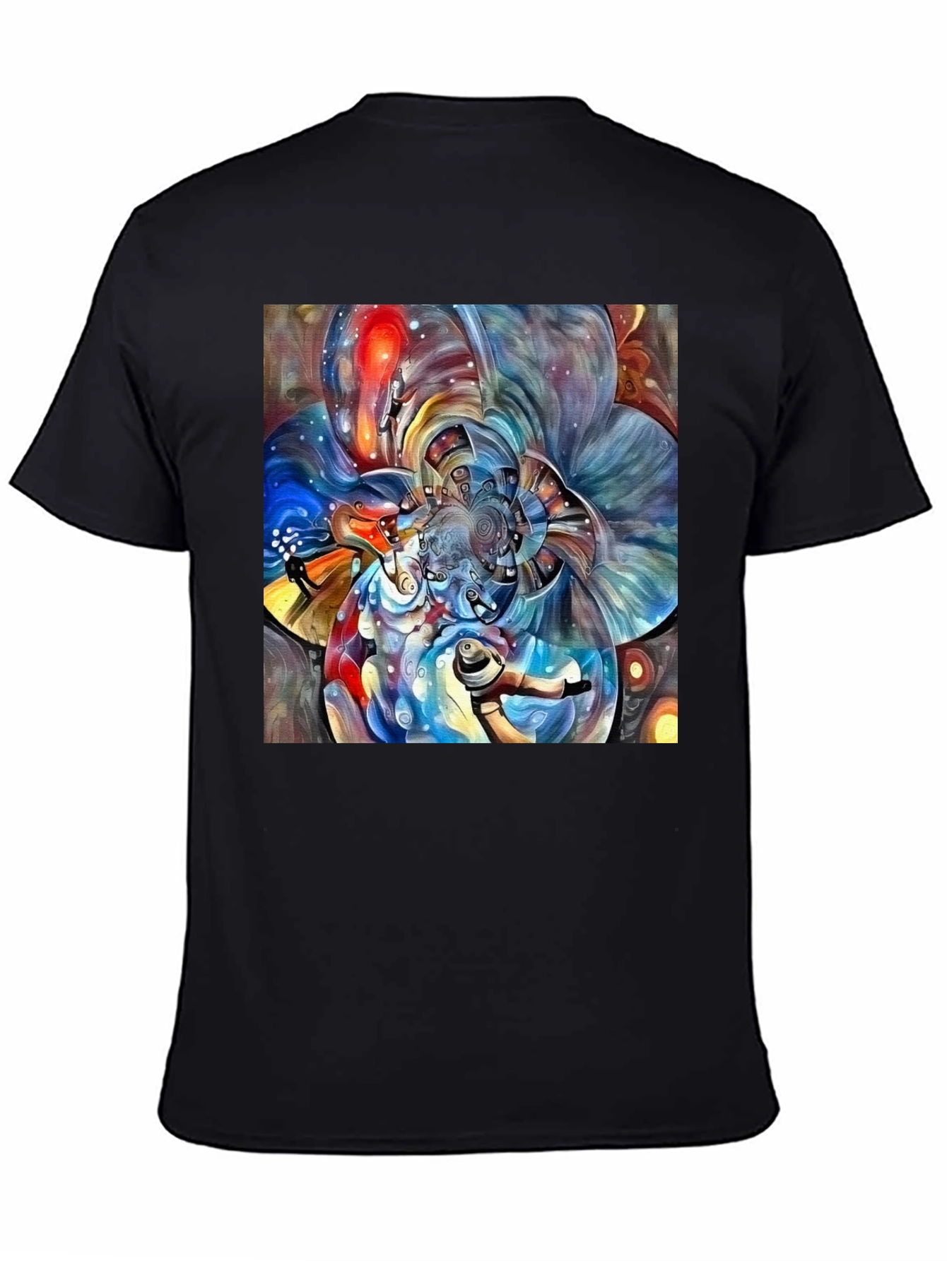 Abstract Fractal Art Black T-Shirt