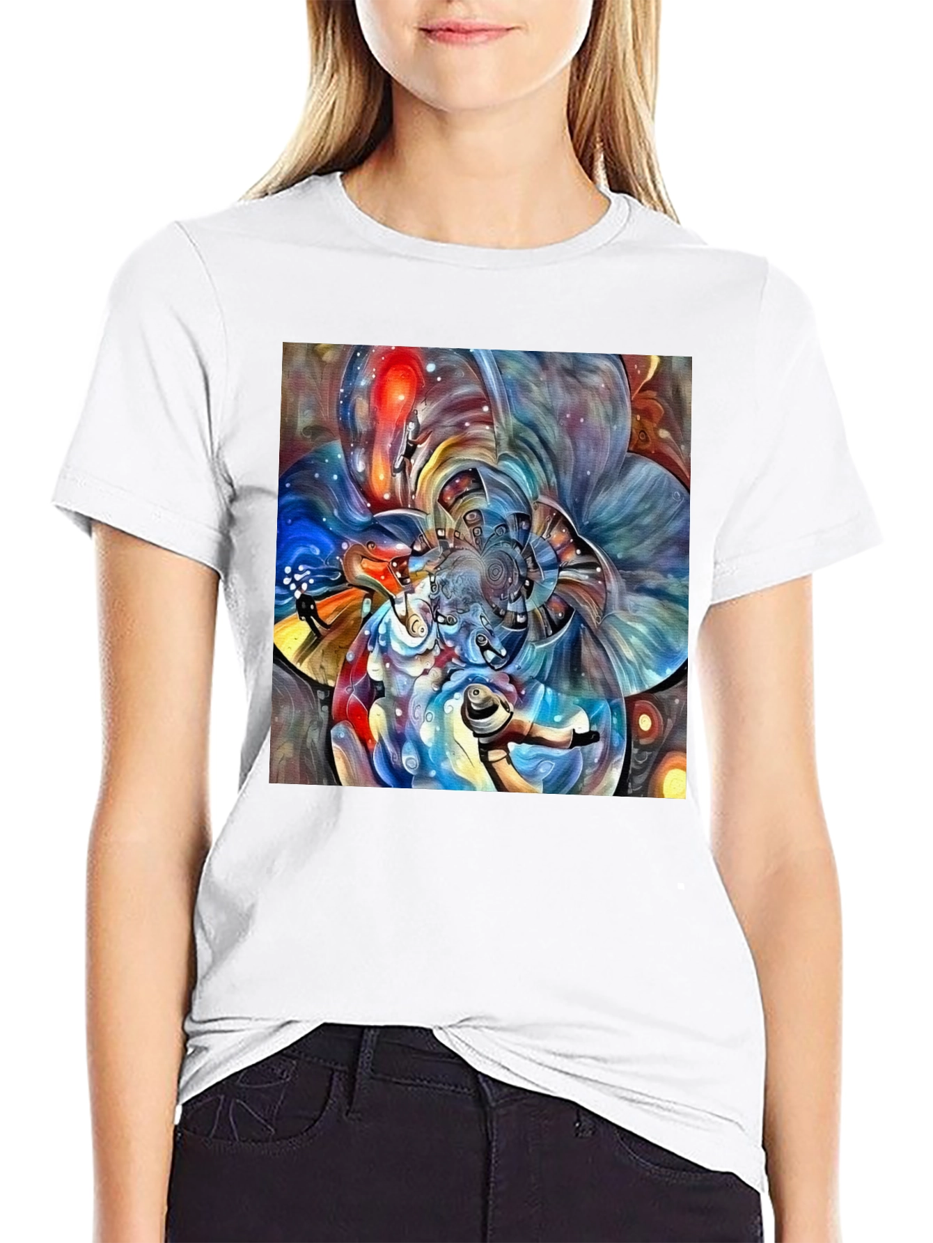 Abstract Fractal Art Black T-Shirt