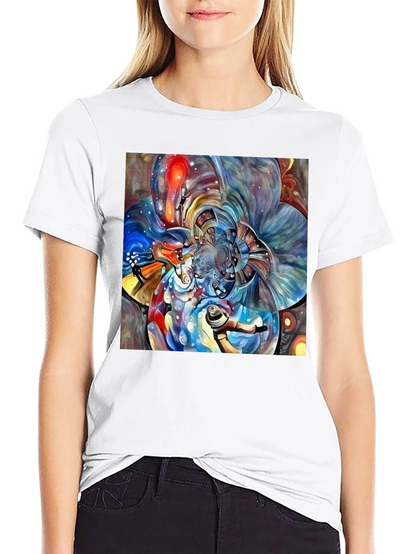 Abstract Fractal Art Black T-Shirt