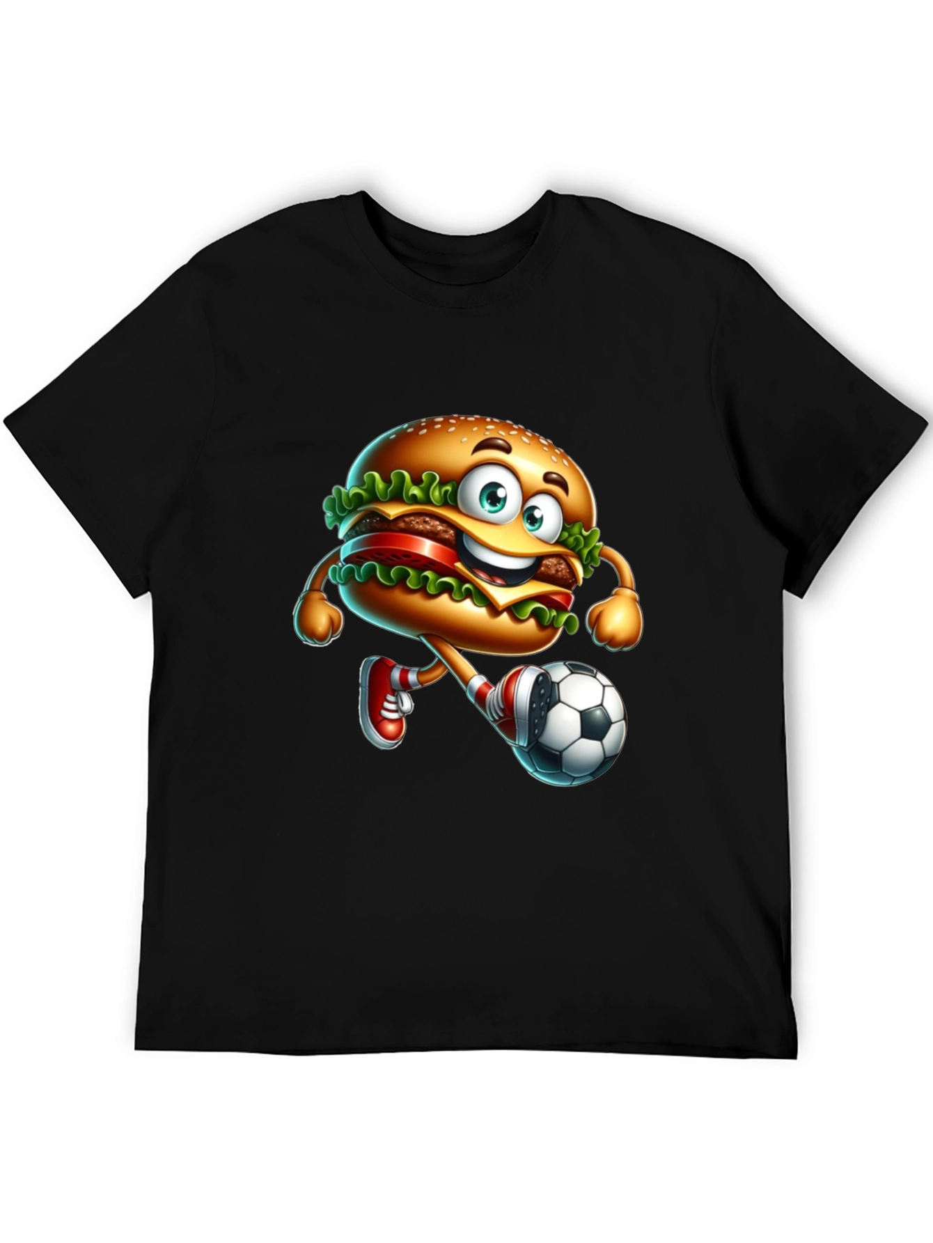 Burger Soccer Player Graphic T-Shirt