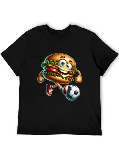 Burger Soccer Player Graphic T-Shirt