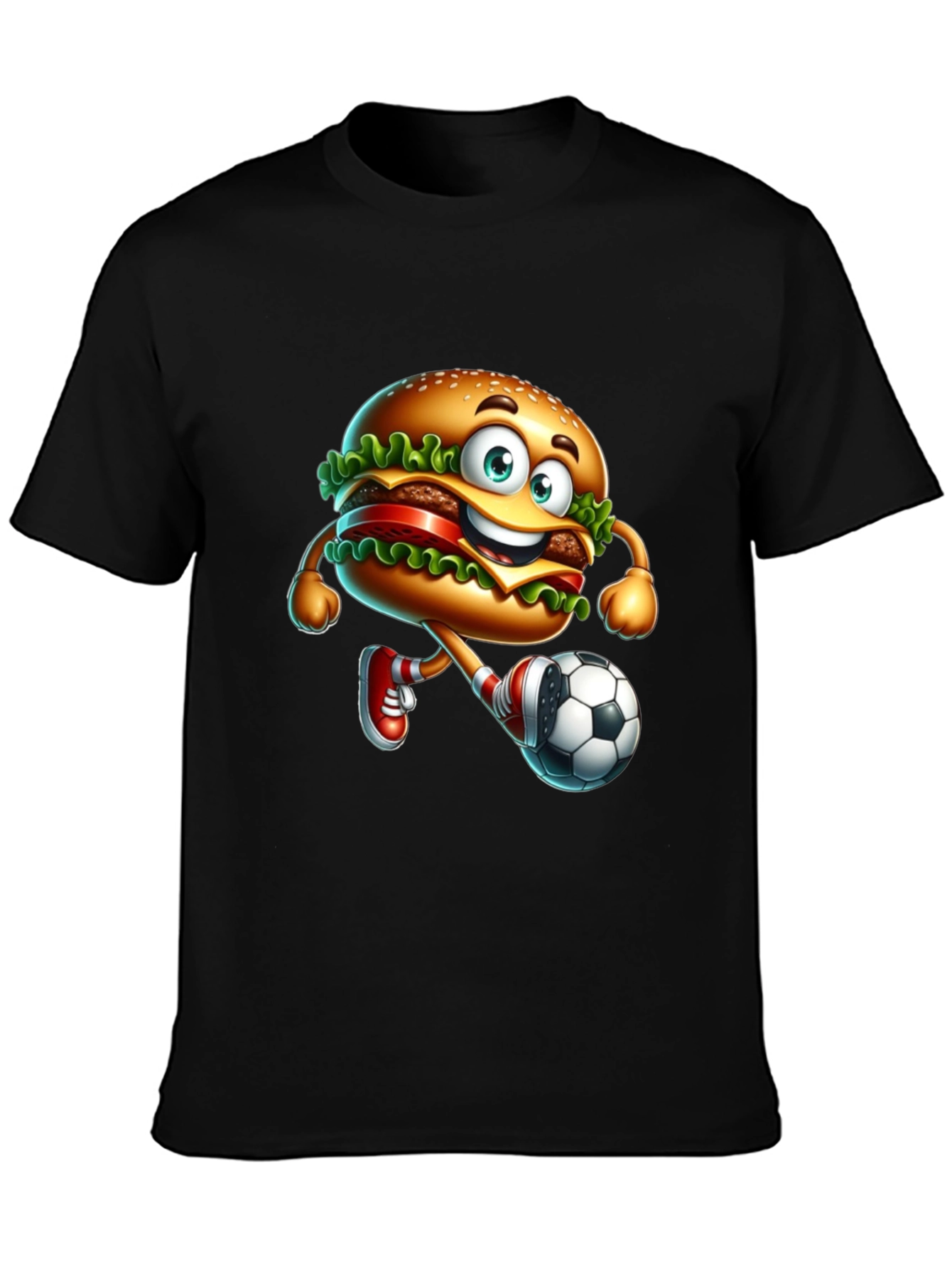 Burger Soccer Player Graphic T-Shirt