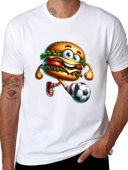 Burger Soccer Player Graphic T-Shirt