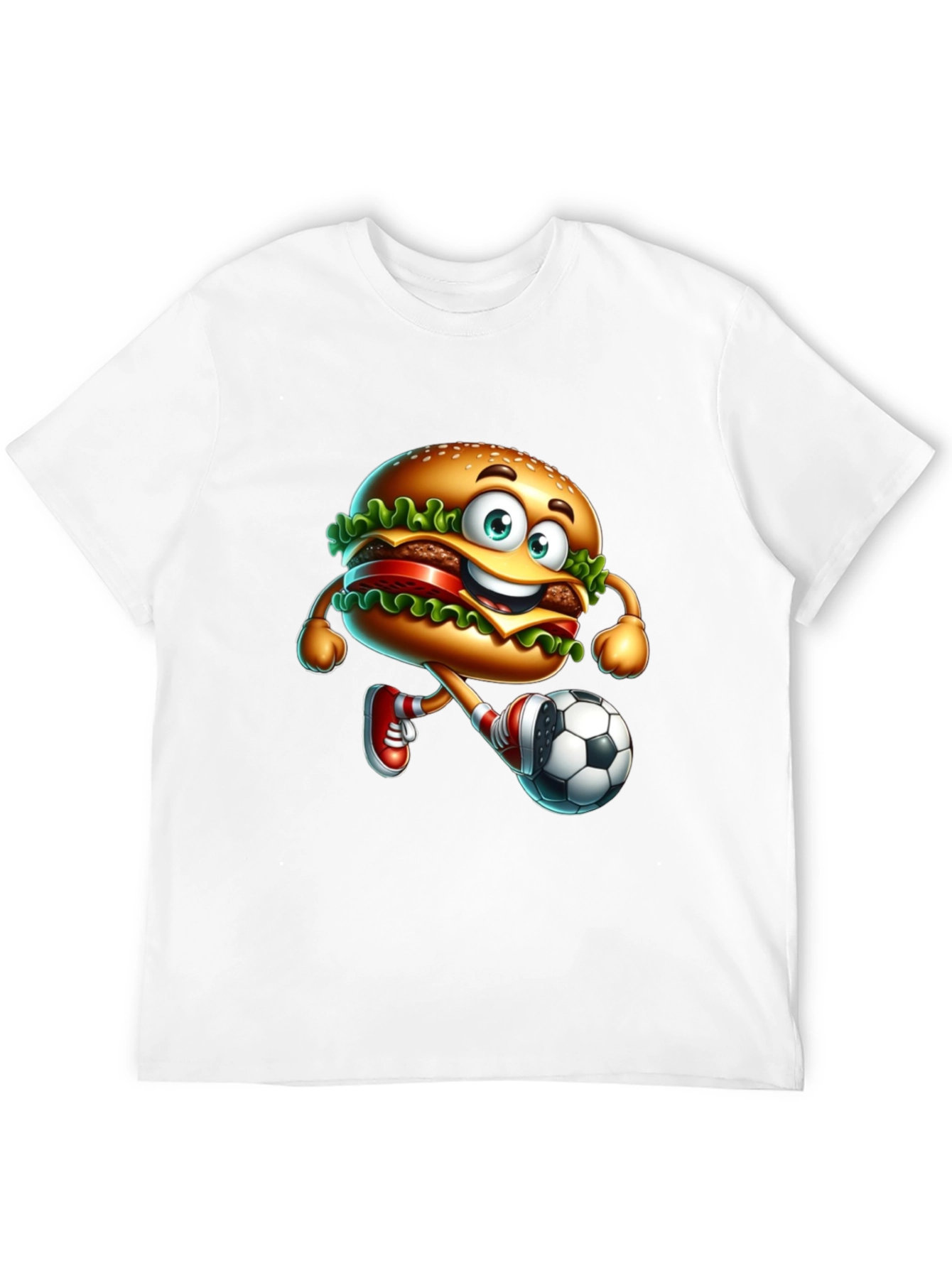 Burger Soccer Player Graphic T-Shirt