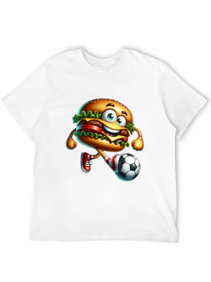 Burger Soccer Player Graphic T-Shirt