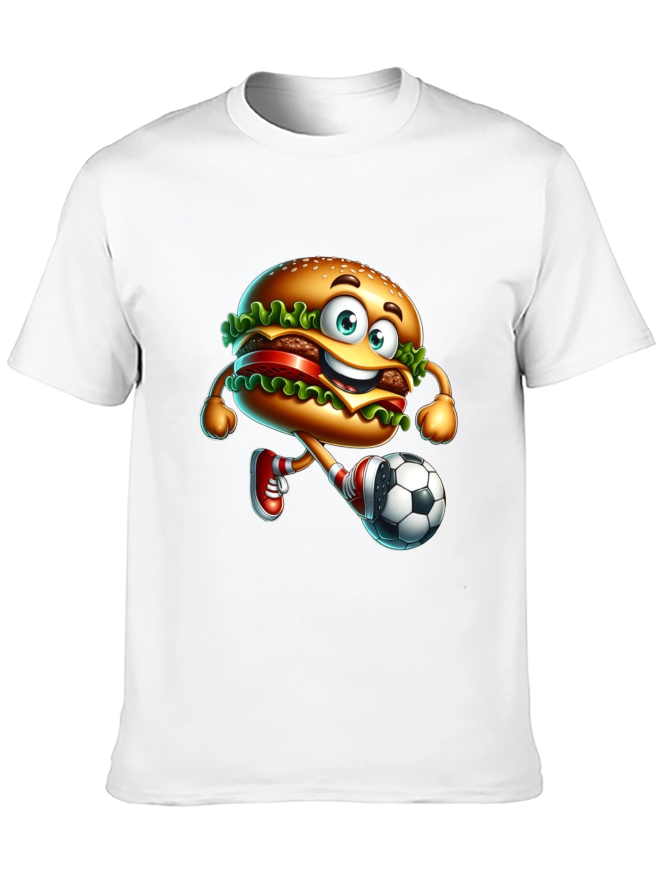 Burger Soccer Player Graphic T-Shirt